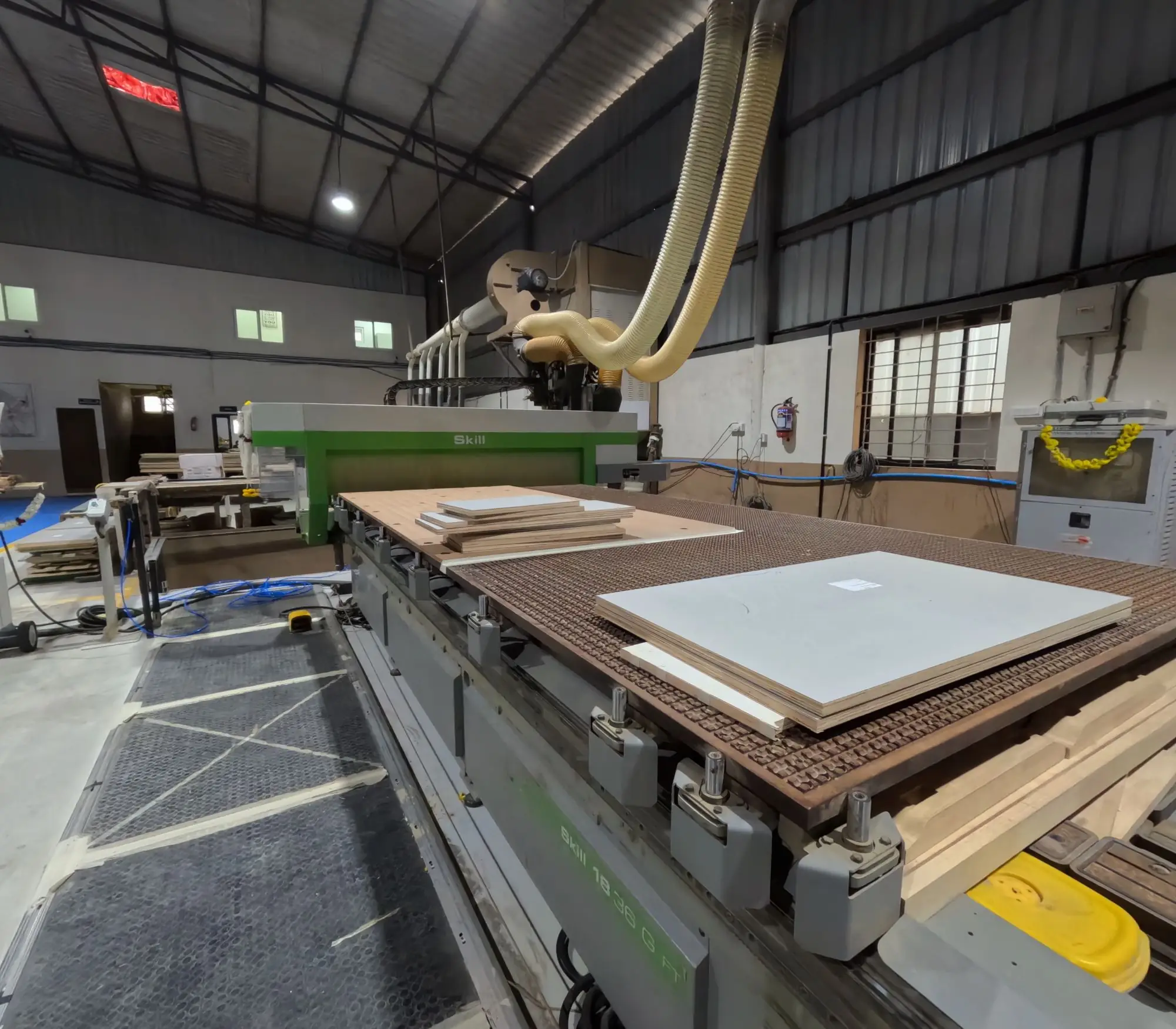 Vibgyor Interiors factory in Vidyaranyapura, Bangalore, where kitchens and wardrobes are made